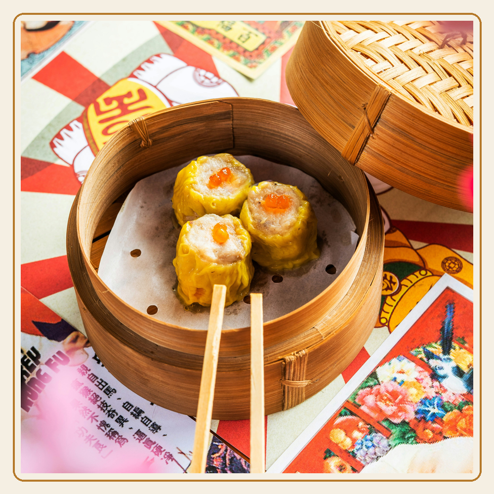Siu mai pork and shrimp dumplings at dim sum