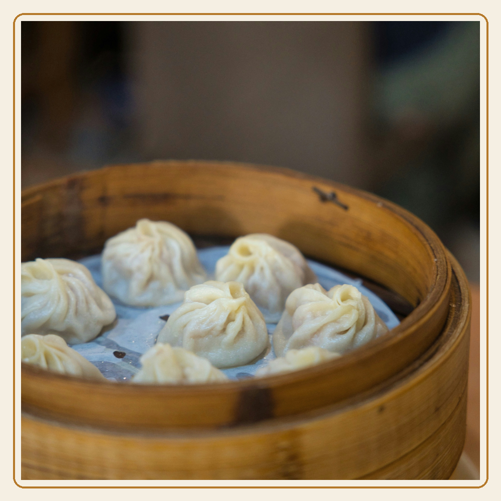 Xiao long bao soup dumplings at dim sum