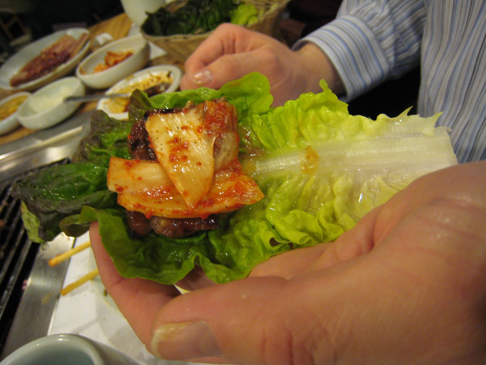 Galbi, marinated Korean beef short ribs, for Korean BBQ